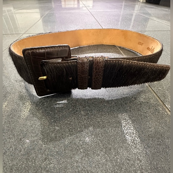 Annabella Brown Genuine Leather Cowhide Belt - Picture 1 of 5